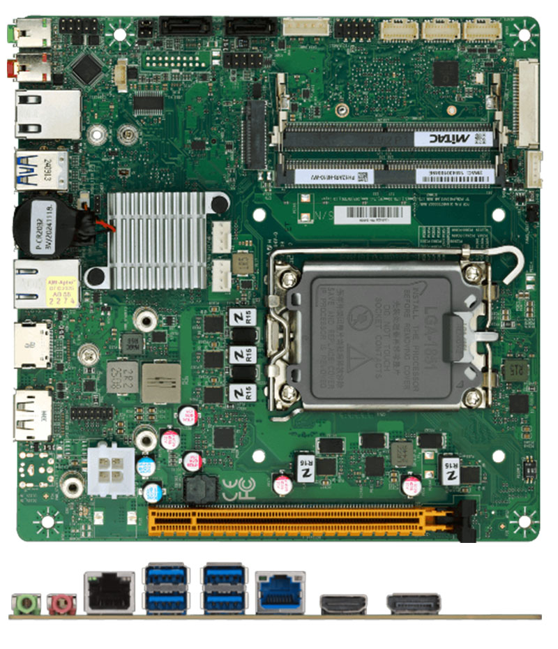 Mitac PH12ARI-Q870-19V Thin-ITX (Intel Arrow Lake-S 15th Gen. H810, <b>12-26V / 19V DC-in</b>)